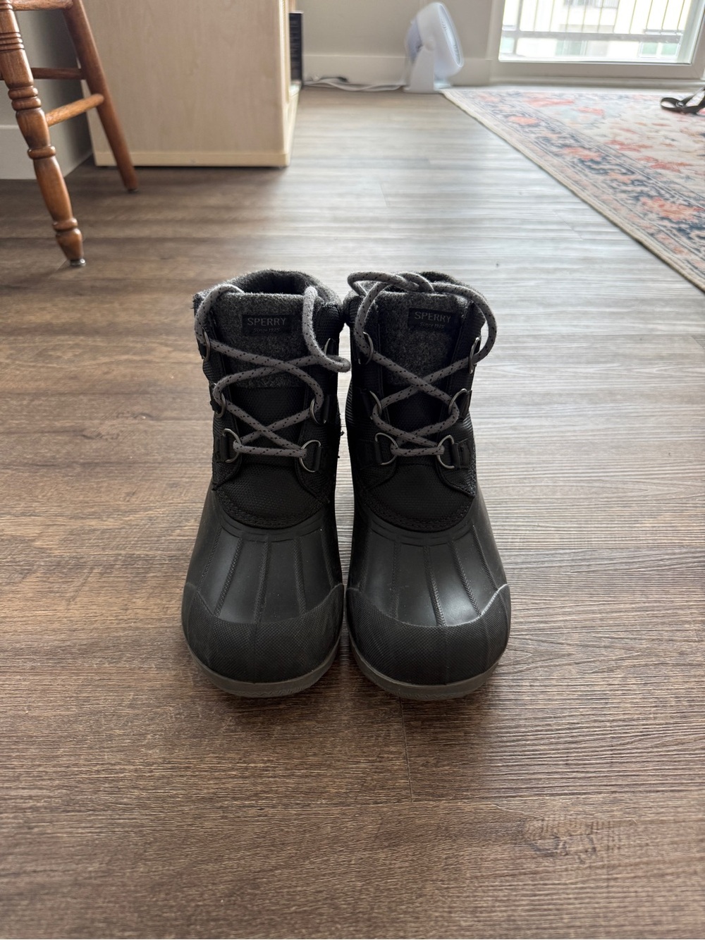 Sperry Black Waterproof Lace-Up Winter Boots